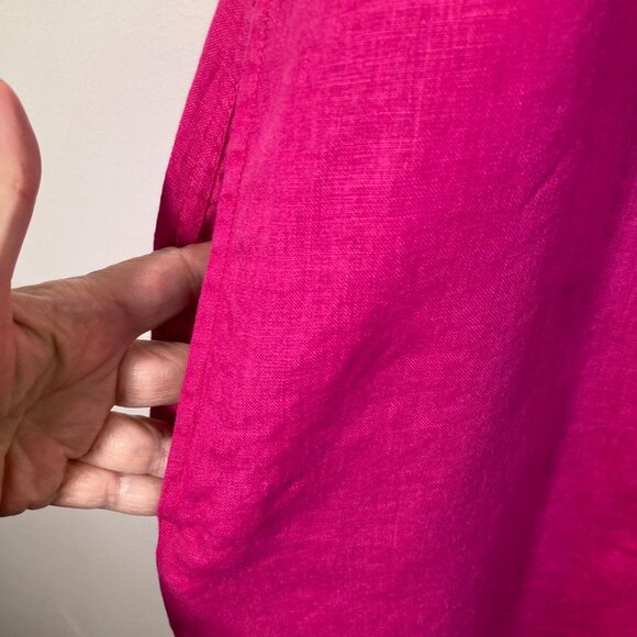 Womens J Crew Linen Dress Sleeveless Knee Length Pink LT Back Button Detail - Picture 5 of 9